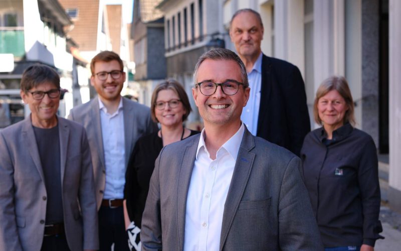 BM Kandidat Christian Wolf mit SPD und GRÜNEN in der Wülfrather Fußgängerzone