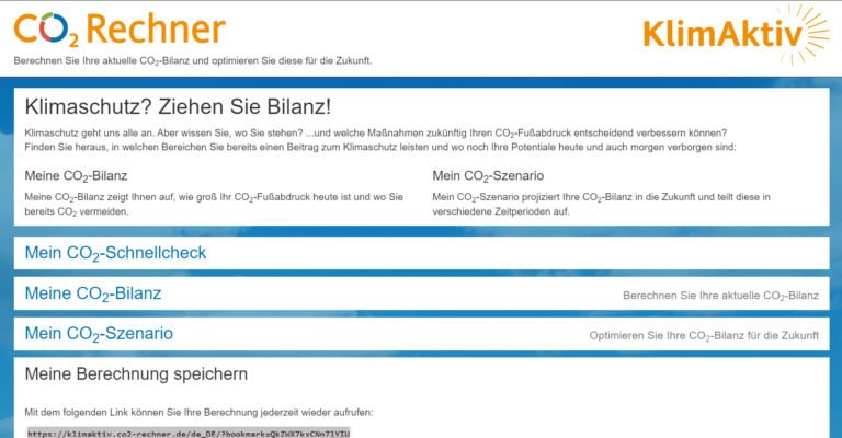 CO2-Rechner und Lebensstil-Rechner